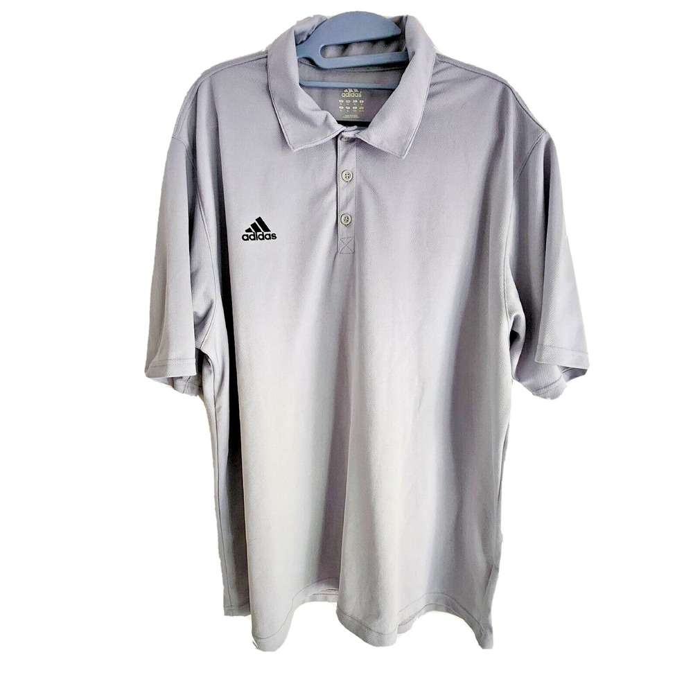 Adidas Mens Golf Climalite Polo Shirt Size XL Gray Short Sleeve Collared